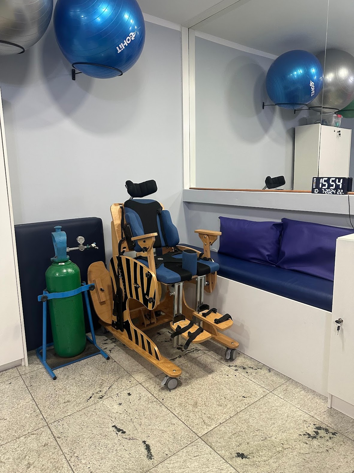 Sala de fisioterapia motora e respiratória